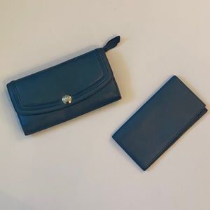 VINTAGE (2000s) MARINE BLUE COACH WALLET AND CHECKBOOK COVER